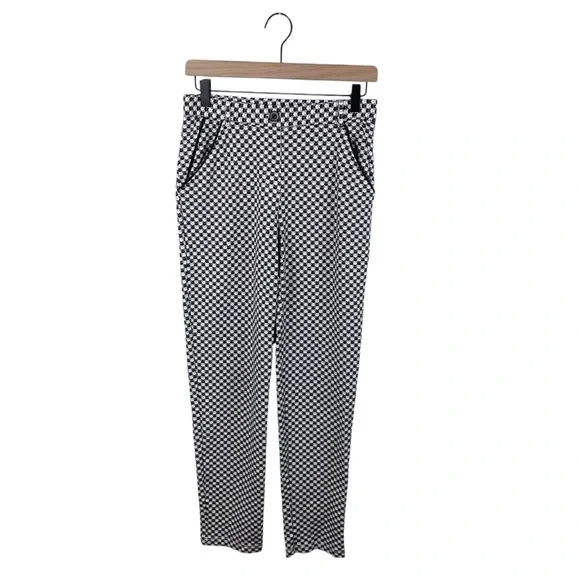 Betabrand Straight Leg Chino Dress Yoga Pants Catstooth Cat Print Size Small - Picture 2 of 9